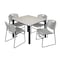 Regency Kee Square Table & Chair Set, Wood, Metal, Polypropylene Top TB4848PLBPBK44GY - alternate 1